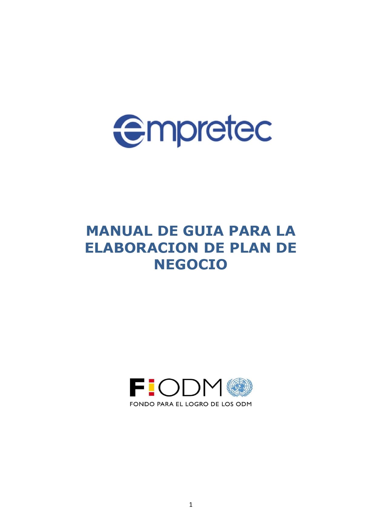 Manual de guía para la elaboración de plan de negocio