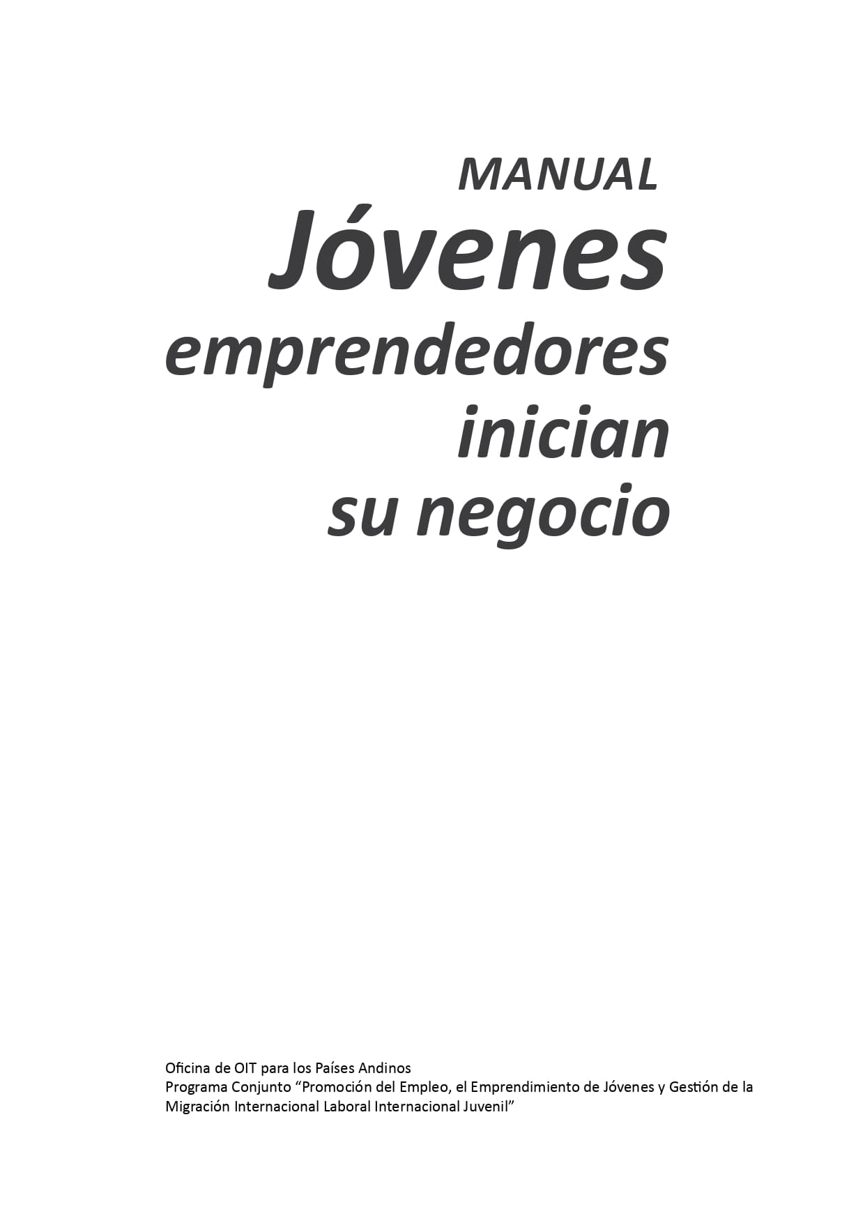 Manual jovenes emprendedores inician su negocio